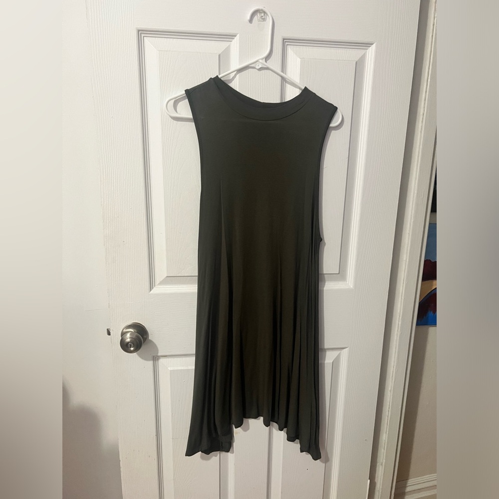 Army green flowy dress
